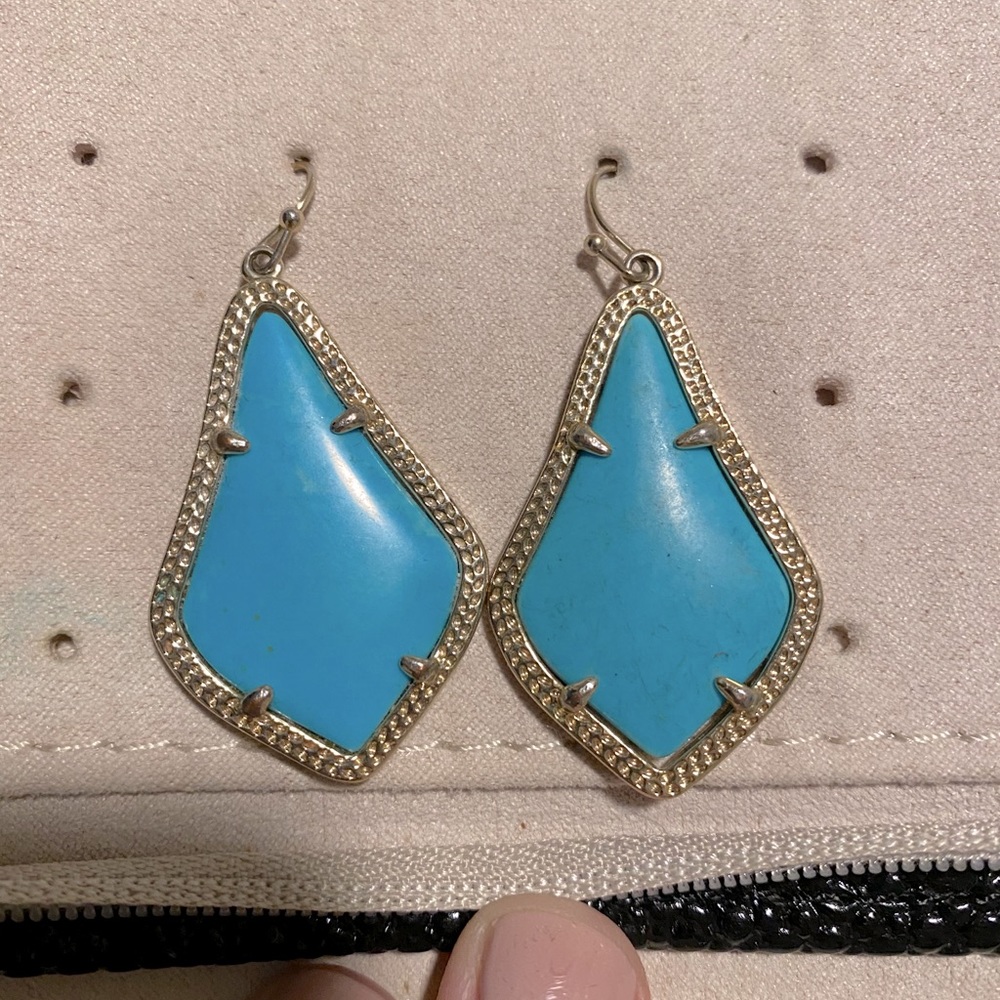 Gold turquoise Kendra Scott earrings